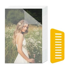 SULIUDAJI Pack of 50 Cold Laminating Film A6, 10.4 x 15.4 cm, Matte Cold Laminating Film, Cold Laminating Films for Ultrasonic Pictures, Business Cards, Photo Stickers, Comes with Scraper, No Machine