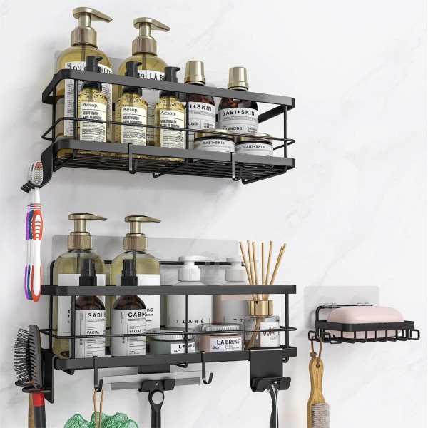 PIMVANS Shower Caddy Adhesive Improved Shower Shelves 9 Detachable Shower