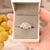 SHELOVES Wedding Rings Set for Women Round White Cz Engagement