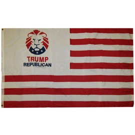 100% Trump 2024 Lion USA Republican Premium Quality 100D Woven Poly Nylon 3x5 Flag