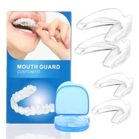 Night Splint, 4-Piece Mouth Guard, 2-Size Night Bite Splint for Crunch, Malleable Mouth Guard, Teeth Splint Grinding, Grinding Splint for Night, Reusable
