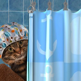 RecPro Shower Curtain Pull Rod | Shower Rod | Acrylic Wand | 1/2" x 30" | Includes Stainless Steel Snap Hooks | Acrylic Curtain Rod (2)