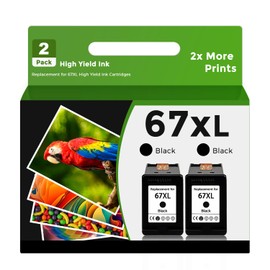 67XL Black Remanufactured Ink Cartridge Replacement for HP Ink 67 HP67 XL HP67XL,Black 2-Pack for 2700 2700e 2752 2742 2755 4100 4100e 4152 4155 4155e 6000 6055e 6055 6400 6458 6458e 6455e Printer