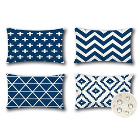 JOTOM Set of 4 Outdoor Cushion Covers, Decorative Waterproof Throw Cushion Cover, Modern Cushion Covers, Sofa Cushion, Decorative Cushion Cover for Living Room, Bedroom, Garden Decoration (40 x 60 cm