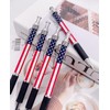 QFSH 12Pcs American Flag Retractable Ballpoint Pens 1mm Black Ink