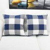 Artaimee Dark Blue and White Buffalo Check Plaid Throw Pillow