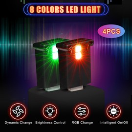 Frienda 2 Pieces Mini USB LED Light, Car LED Interior Lighting 5V Smart USB Atmosphere Light, Laptop Keyboard Office Decoration Night Lamp, Adjustable Brightness, 8 Colors (Type C)