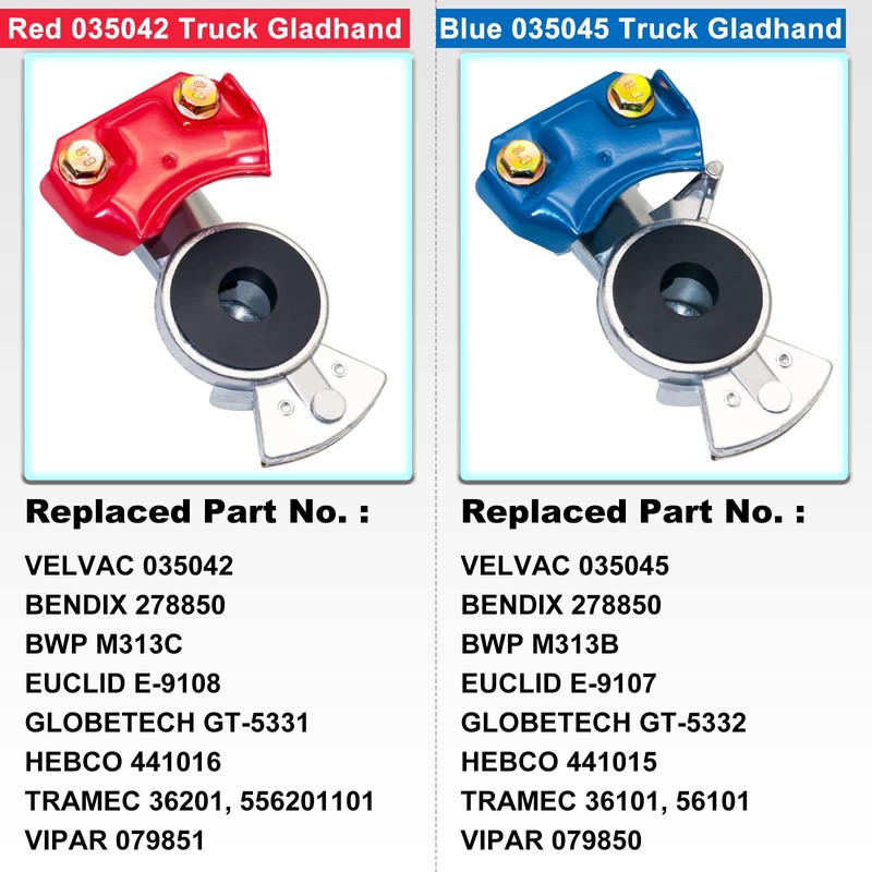 boeray Universal Glad Hands for Semi Trailers, Airline Brake Gladhands
