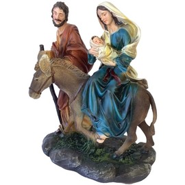 Cannan Infant Jesus, Mary y Sain Joseph Flight into Egypt 14" Resin Religious Figure Jesus,Maria Y Jose La Huida A Egipto