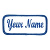 Uniform Work Shirt Patch Customized Embroidered Blue Border with White,