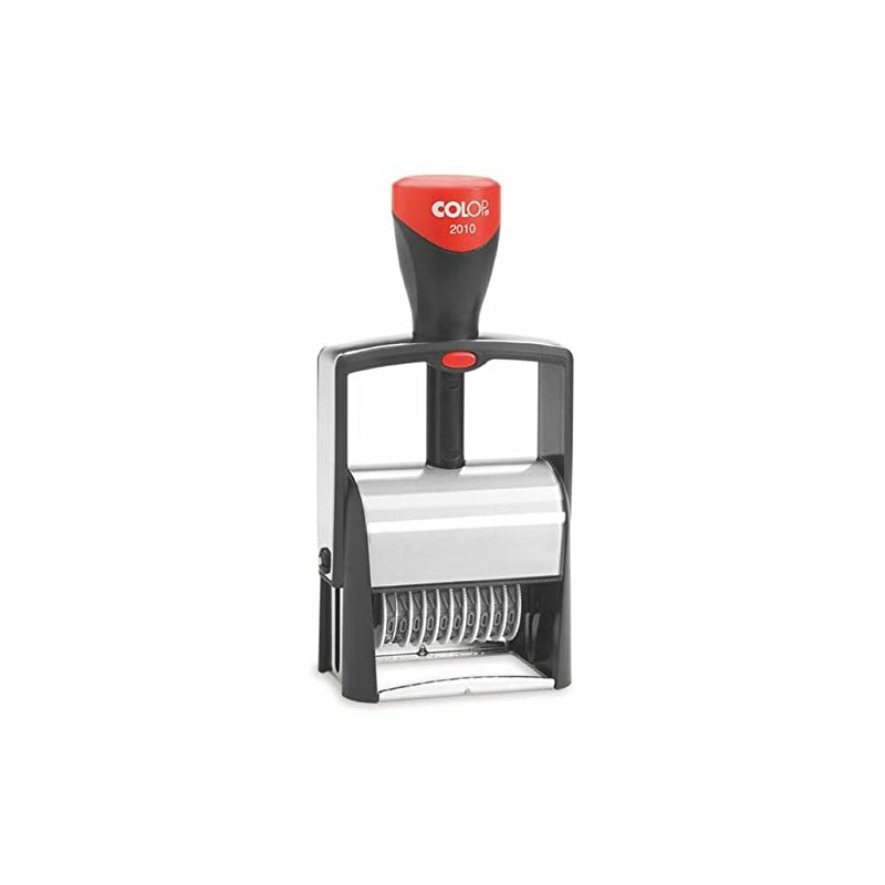 COLOP 2010 Self-Inking Metal Numberer Stamp - Black
