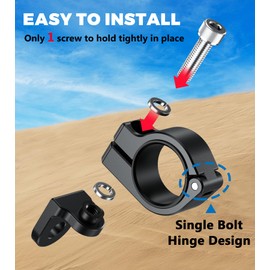 VAZESWIN 2 PCS Whip Flag Mounts, Solid Aluminium Alloy Whip Light Mount, 360° Rotating Adjustable Light Bar Mounting Bracket for ATV UTV Motorcycle 0.875"/1"/1.125"/1.26"/1.375" Handlebar Roll Bar