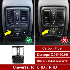 BRMYL Rear A/C Outlet Vent Cover Decals for 2011-2024 Dodge Durango Accessories Car Carbon Fiber Stickers, A