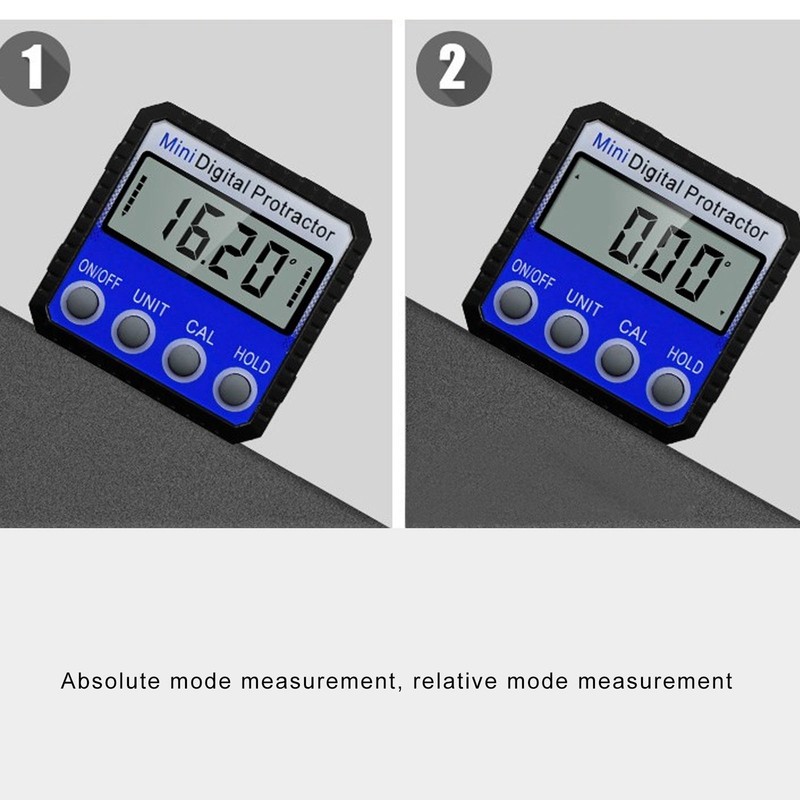 Digital Inclinometer Magnetic 360° 4 Units Portable Digital Angle Gauge