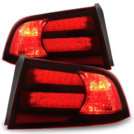 KUAFU Tail Lights Compatible with 2004-2008 Honda Acura TL Replacement for 33551-SEP-A21 33501-SEP-A21 Rear Tail Lamps Taillights Driver and Passenger Side - Red Lens & Black Housing