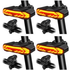 USUPERINK 4PK Ebike Turn Signal Kit, Blinkers for Electric Bike, Bike Tail Light with Turn Signals Wireless Remote Control Waterproof Bicycle Rear Light Back USB Rechargeable Fits on Any Road Bicycle