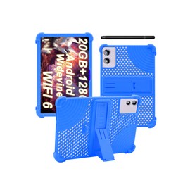 Case for JUEDUR R700 Android 14 Tablet 10 Inch,WUNIAK Hollow Back Design Heat Dissipation Shockproof Lightweight Adjustable Kickstand Silicone Shell&Kids Friendly Soft Case,Sky Blue