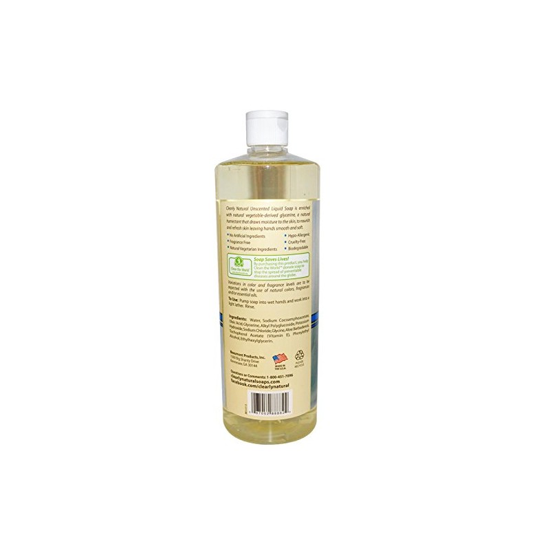 Clearly Natural - Repuesio líquido Unscented del jabón de la