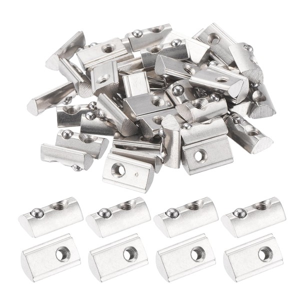 sourcing map 100Pcs M3 T Spring Nut Fastener Carbon Steel