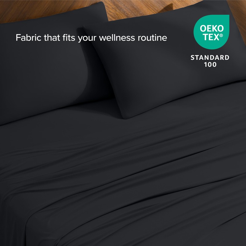 Bare Home Cooling Performance Jersey Knit Stretch Sheet Set, Moisture-Wicking