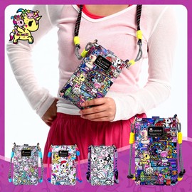 Tokidoki Unicorno Leather Small Crossbody Bags for Women,Cute Cell Phone Purses Handbags with Adjustable Strap (Blue)