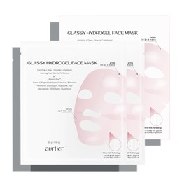 aurtier Glassy Hydrogel Face Mask, Deep Hydrating Overnight Hydrogel Mask for Dewy and Radiant Skin, Vegan Collagen, Preps Skin for Long-Lasting Makeup, Elasticity Improvement,1.19oz(34g)