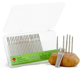 JINGLING 2.5mm Diamond Drill Bits for Stone Ceramic Glass 1/8" Shank Lapidary Supplies Kit Jewelry Making Tool for Dremel Pack of 30Pcs