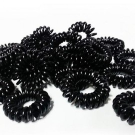 20 spring-shaped hair band elastics 20 hair ties black 5ea