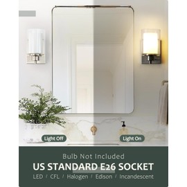 Eietonte 3 Pack Bath Vanity Light Fixtures 1-Light, Indoor Brushed Nickel Wall Light with Dual Glass Shade, Farmhouse Bathroom Wall Scone