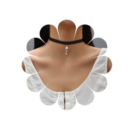 Allereya Vintage Black Lace Choker Necklace Fish Bone Pendant Necklace Gothic Hollow Lace Necklaces 90s Victorian Tattoo Necklace Jewellery for Women and Girls, Zinc, No Gemstone