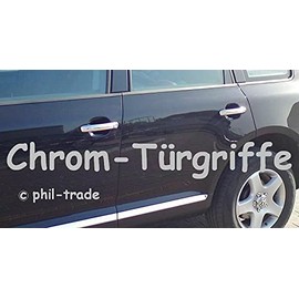 Recambo Stainless Steel Chrome Door Handle Caps Suitable for VW Touareg I Set 2002-2010 Type 7L