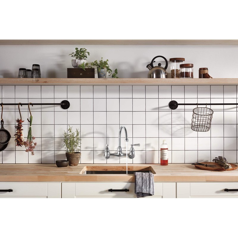 Peerless P2765LF Elmhurst Two-Handle Kitchen Faucet Wall-Mount, Chrome