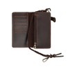 shuainiu Men's genuine leather folding chain wallet, retro wallet (Coffee)