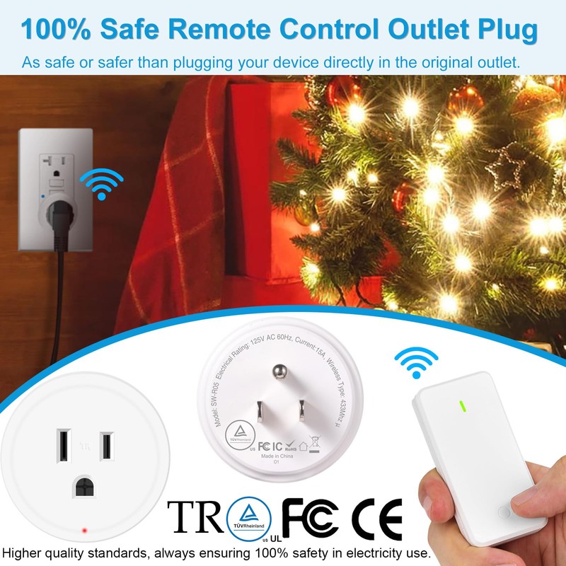 Remote Control Outlet Wireless Wall Switch,Greencyle 2 Set Remote Control