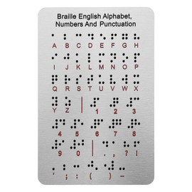 BESTonZON Grundplatte Braille Spiele Braille Holzbrett Alphabet Braille Produkte für Menschen mit Sehbehinderung Lehrwerkzeuge Braille Edelstahl Silber