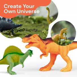 PLAYVIBE Dinosaur Toys for Kids 5-7. 12 Realistic Small Dinosaur Figures with Storage Box
