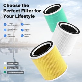 CFKREYA 4 Pack AC400 Air Purifier Filter Replacement for Purivortex AC400 Air Purifier, 3-in-1 Filtration System, White