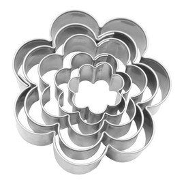 BekkiB 7714-5er Ausstechformen-Set "Blume" - Ausstecher in Form von 5 verschieden großen Blüten - Keksausstecher mit 19mm, 27mm, 38mm, 48mm und 58mm
