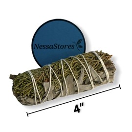 NESSASTORES - White Sage + Juniper Smudge Incense 4" Bundle #JC-206 (64 pcs)