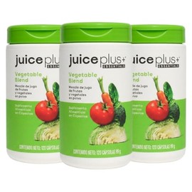 JuicePlus+ | Kit 3 Vegetable Blend | Mezcla de Jugo de Frutas y Vegetales en Polvo | Con Brócoli, Perejil, Espinaca, Zanahoria y Tomate | Suplemento Alimenticio 360 Cápsulas