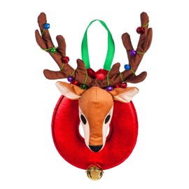 Evergreen Flag Beautiful Christmas Festive Reindeer Motion Hanging Door Décor - 12 x 5 x 22 Inches Fade and Weather Resistant Outdoor Decoration for Homes, Yards and Gardens