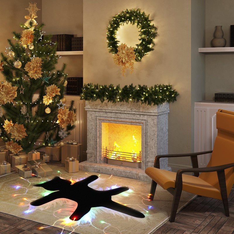 Light Up Fried Cat Rugs, Funny Christmas Area Rug with