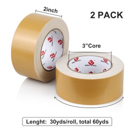 BOMEI PACK Tan Beige Duct Tape Heavy Duty,9 Mil Thickness,2 Inches x 30 Yards,Flexible,No Residue,Waterproof and Tear by Hand,Multi-Use Tan Duct Tape for Indoor & Outdoor Repairs