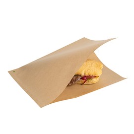 Restaurantware Bag Tek 10" x 9" Double Open Bags 100 Large Deli Paper Sheets - Disposable Greaseproof Brown Kraft Deli Wrap Liners For Snacks Cookies And More