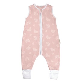 MOYO Baby Sleeping Bag, Breathable Winter Sleeping Bag, Lined All-Year Sleeping Bag, 2.5 Tog, Newborn Sleeping Bag Made of 100% Organic Cotton, Baby Sleeping Bag Winter, rosé