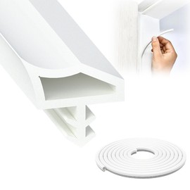 Door Seal Sound Insulation White: PVC Door Seal Rubber Door Frame Seal Room Door Seal for Moisture-Proof Sound Insulation Windproof Collision Avoidance (20 m)