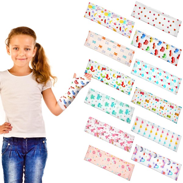 Suhine 12 Pcs Kids Arm Cast Cover Bandage Protector Reusable