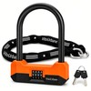 Combination Bike U Lock and Chain Set for Bikes, E-Bikes