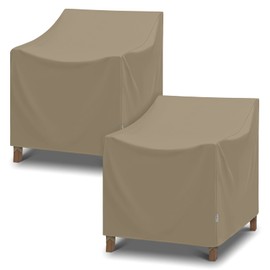 SunPatio Outdoor Chair Covers Waterproof 2 Pack, Heavy Duty Lounge Deep Seat Chair Covers, Fade & Rip Resistant Protector for Outdoor Furniture, All Weather Protection, 33.5"W x 37"D x 36"H, Taupe