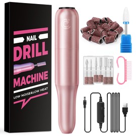 PEACECOLOR Electric Nail Files,Professional Nail Drill Machine with Ceramic Bit for Acrylic Nail Gel 20000RPM Adjustable Speed Electric Manicure Pedicure Kit for Nail Art DIY, Home or Salon Use